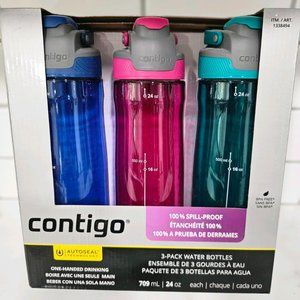 Contigo AutoSeal 24 oz Water Bottle 3 Pack **Brand New In Box!**